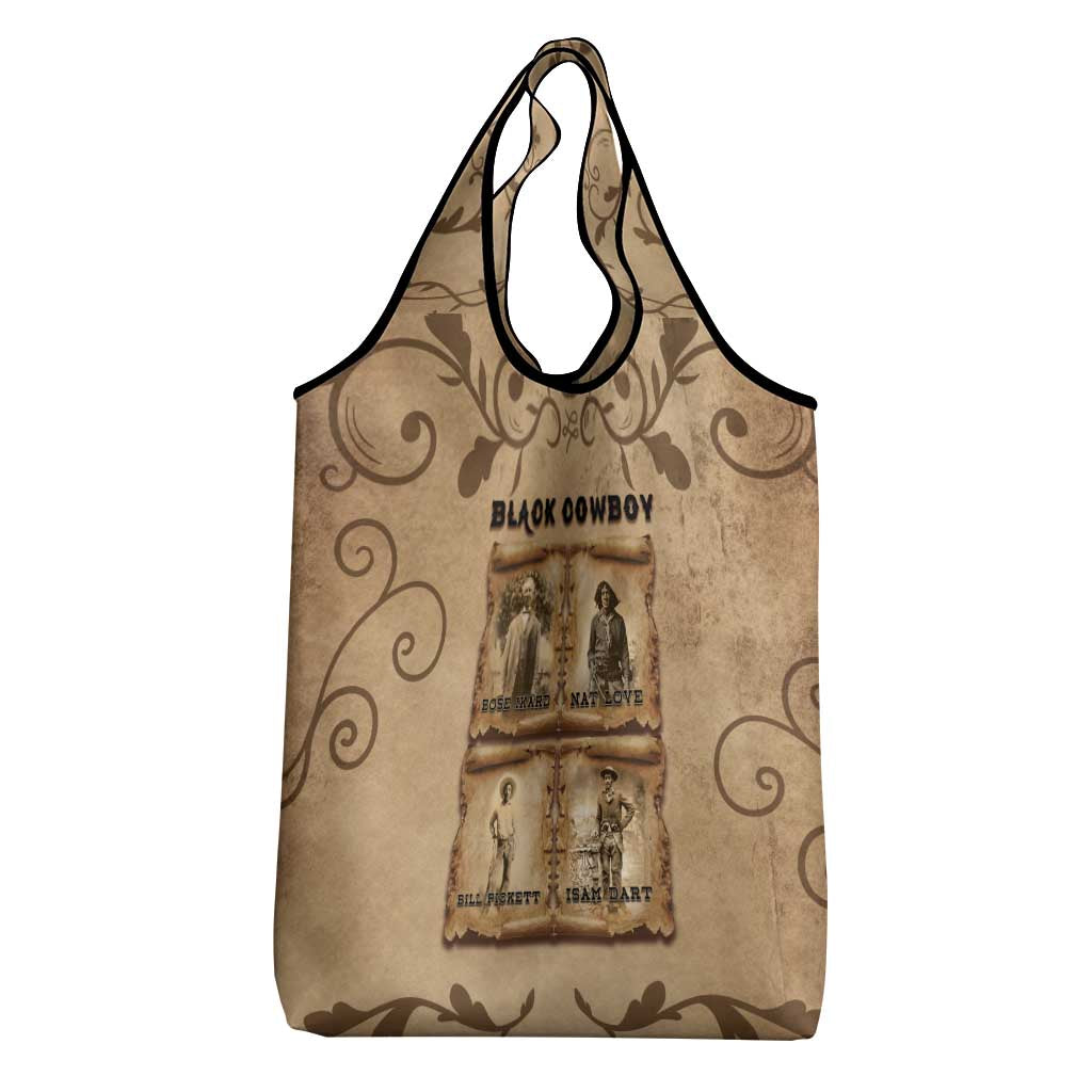Black Cowboy Grocery Bag African American Black History Western Grunge - African Pride