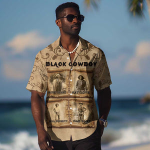 Black Cowboy Hawaiian Shirt African American Black History Western Grunge - African Pride
