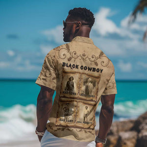 Black Cowboy Hawaiian Shirt African American Black History Western Grunge - African Pride