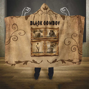 Black Cowboy Hooded Blanket African American Black History Western Grunge - African Pride