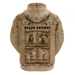Black Cowboy Hoodie African American Black History Western Grunge - African Pride