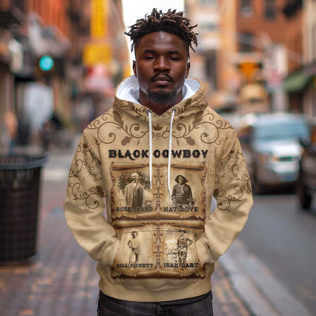 Black Cowboy Hoodie African American Black History Western Grunge - African Pride