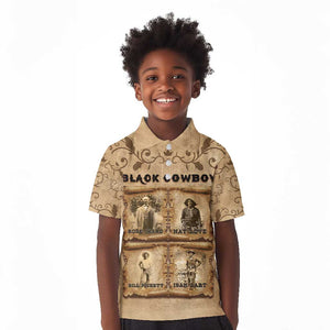 Black Cowboy Kid Polo Shirt African American Black History Western Grunge - African Pride