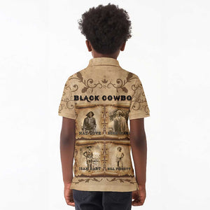 Black Cowboy Kid Polo Shirt African American Black History Western Grunge - African Pride