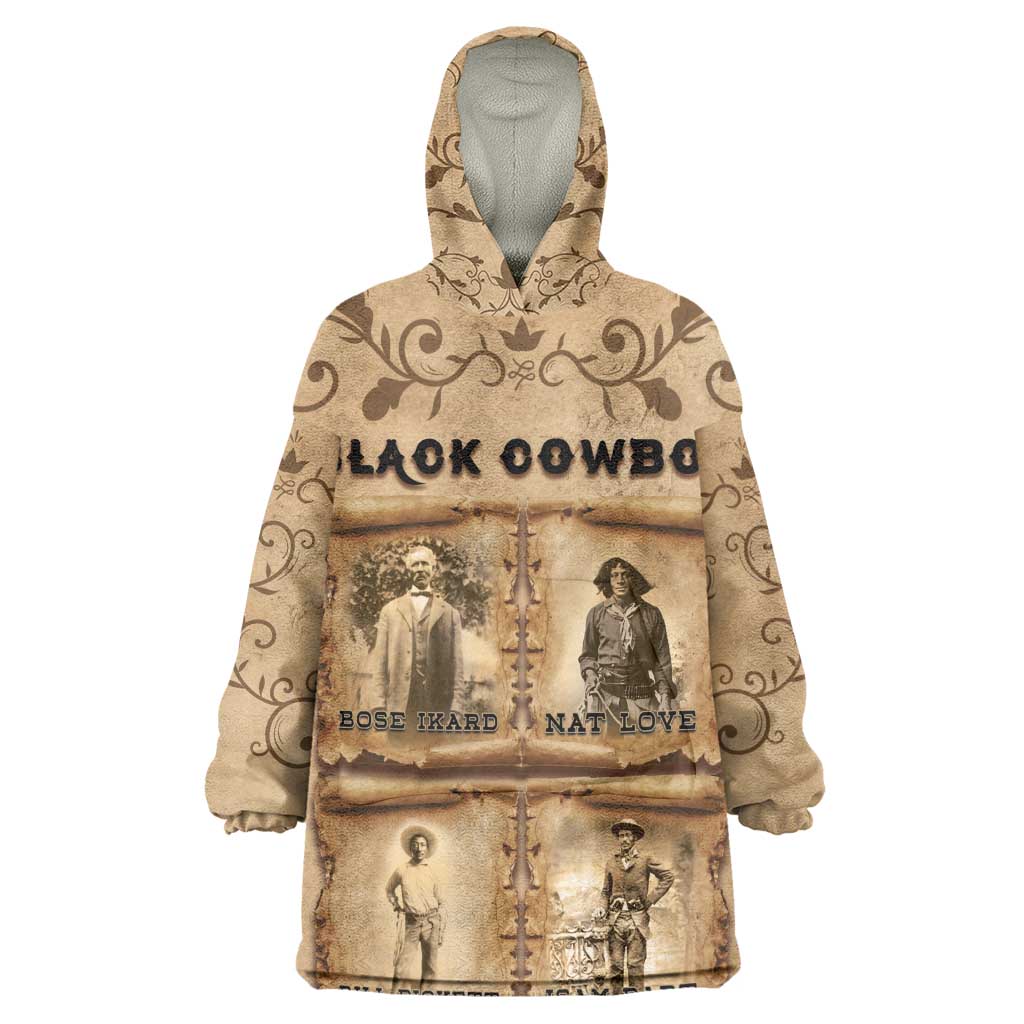 Black Cowboy Kid Wearable Blanket Hoodie African American Black History Western Grunge - African Pride