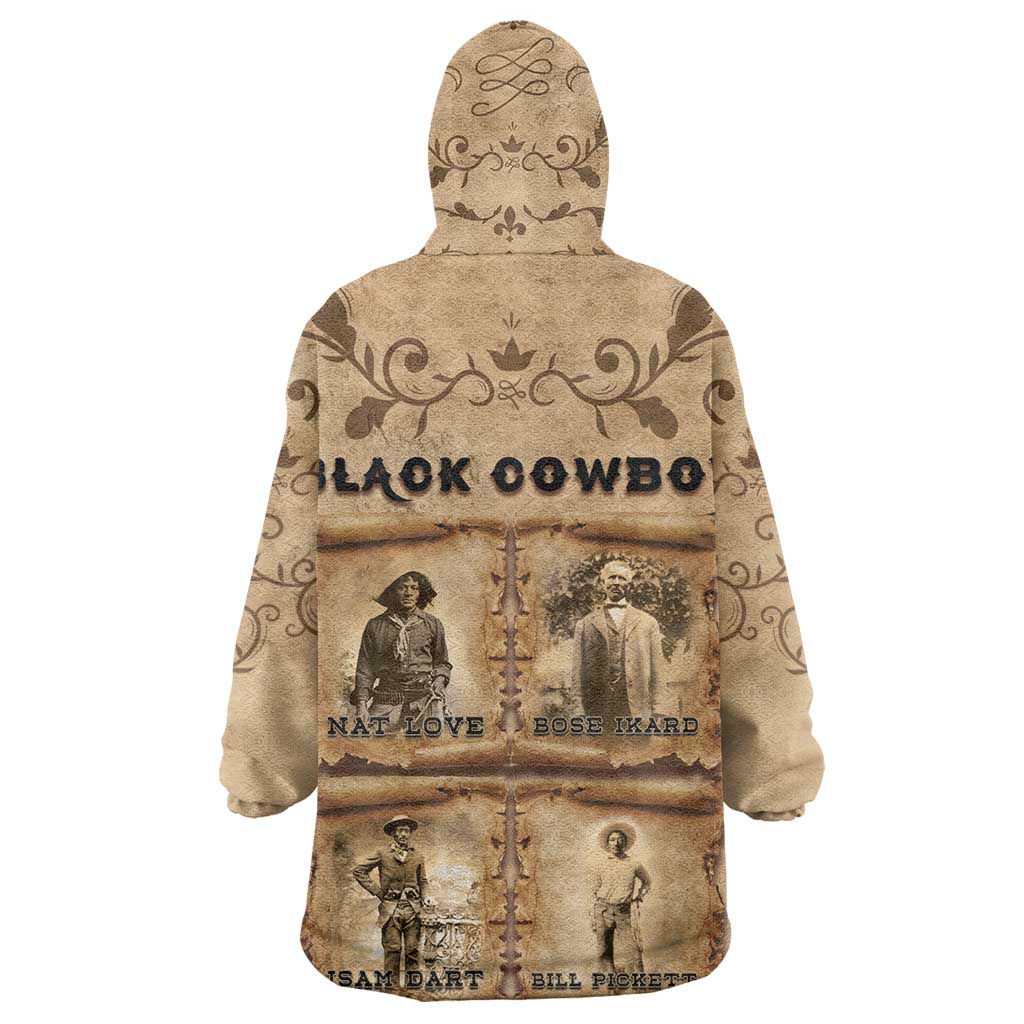 Black Cowboy Kid Wearable Blanket Hoodie African American Black History Western Grunge - African Pride