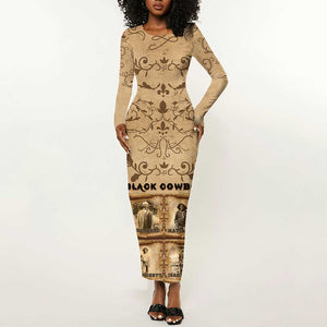 Black Cowboy Long Sleeve Bodycon Dress African American Black History Western Grunge - African Pride