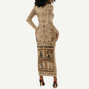 Black Cowboy Long Sleeve Bodycon Dress African American Black History Western Grunge - African Pride