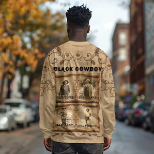 Black Cowboy Long Sleeve Shirt African American Black History Western Grunge - African Pride
