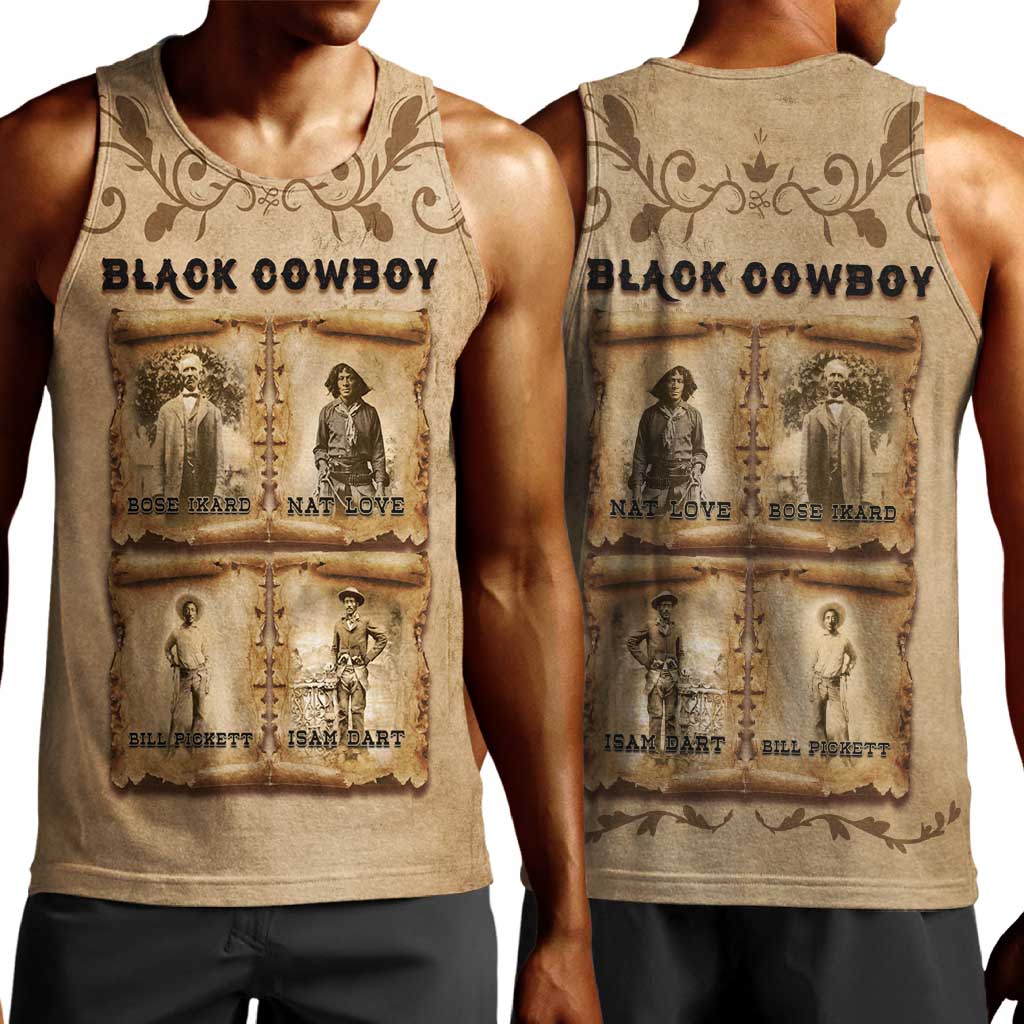 Black Cowboy Men Tank Top African American Black History Western Grunge - African Pride