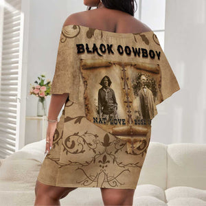 Black Cowboy Off Shoulder Short Dress African American Black History Western Grunge - African Pride
