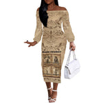 Black Cowboy Off The Shoulder Long Sleeve Dress African American Black History Western Grunge - African Pride