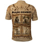 Black Cowboy Polo Shirt African American Black History Western Grunge - African Pride