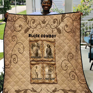 Black Cowboy Quilt African American Black History Western Grunge - African Pride