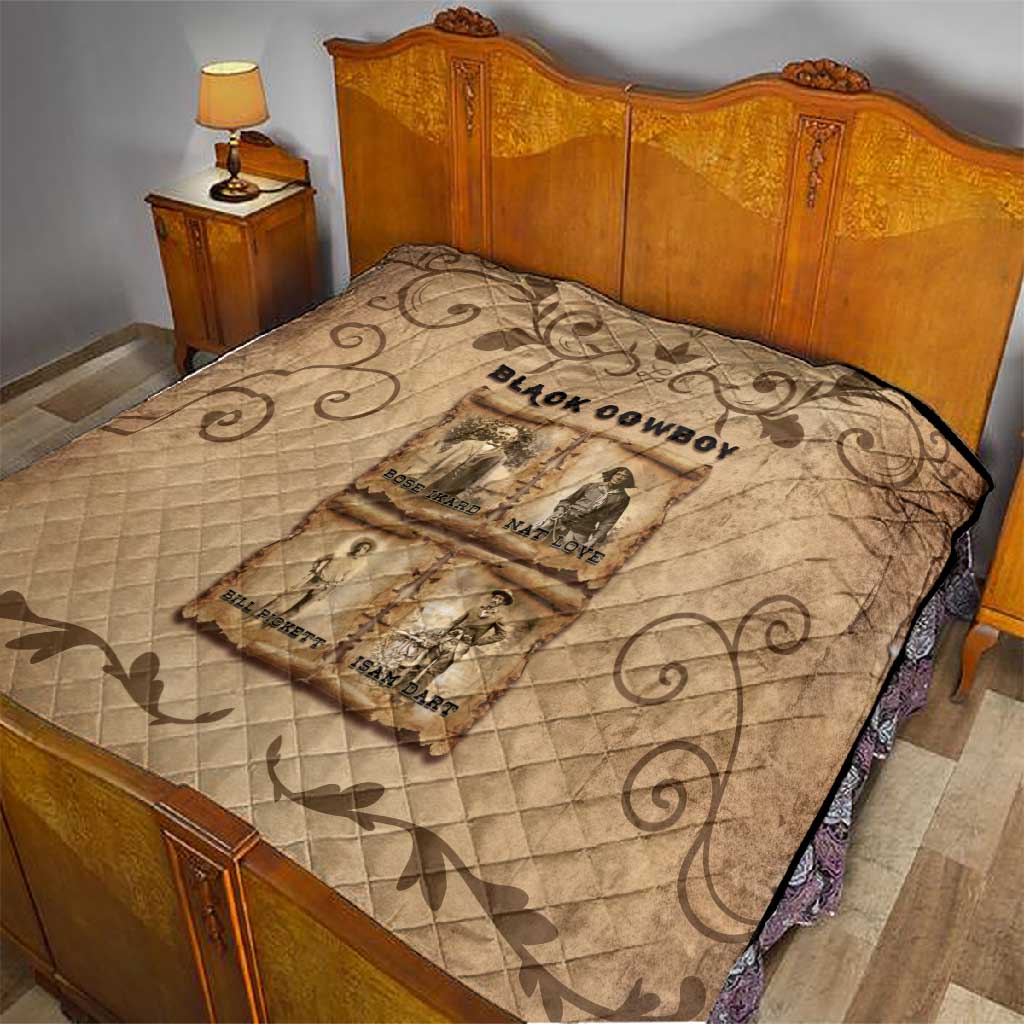 Black Cowboy Quilt African American Black History Western Grunge - African Pride