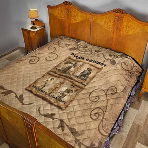 Black Cowboy Quilt African American Black History Western Grunge - African Pride