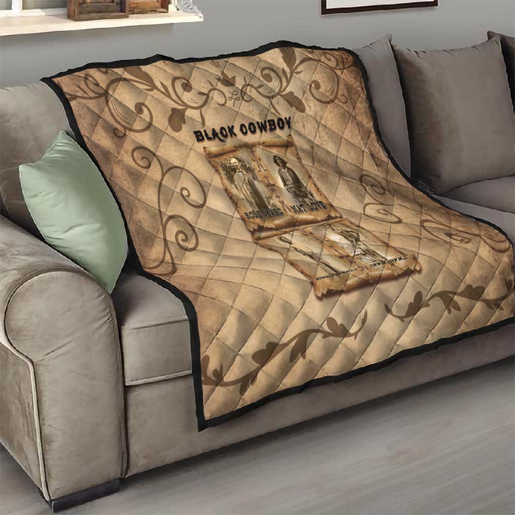 Black Cowboy Quilt African American Black History Western Grunge - African Pride
