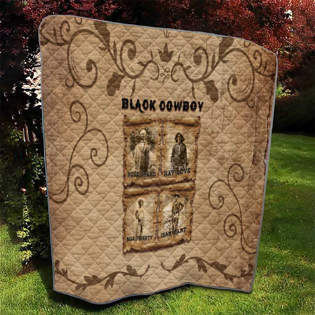 Black Cowboy Quilt African American Black History Western Grunge - African Pride