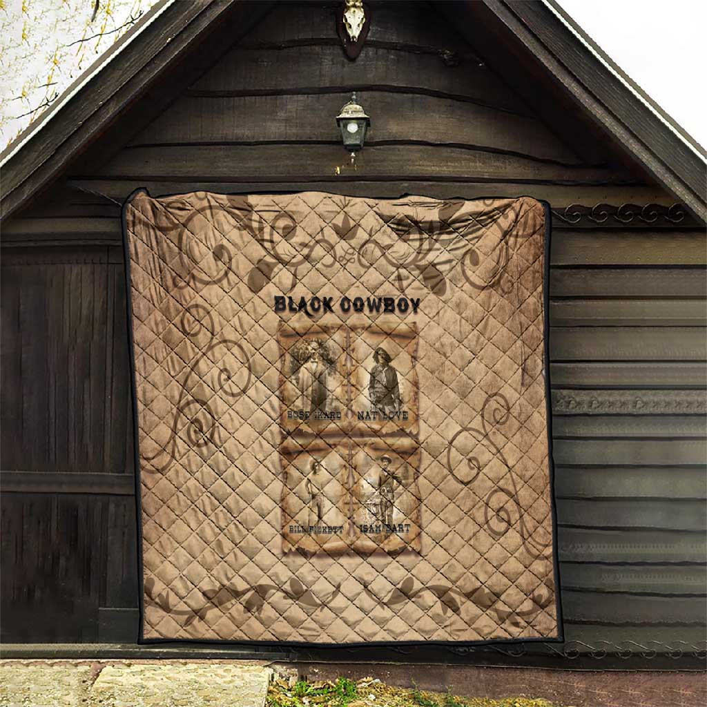 Black Cowboy Quilt African American Black History Western Grunge - African Pride