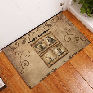 Black Cowboy Rubber Doormat African American Black History Western Grunge - African Pride