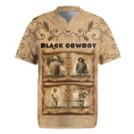 Black Cowboy Rugby Jersey African American Black History Western Grunge - African Pride