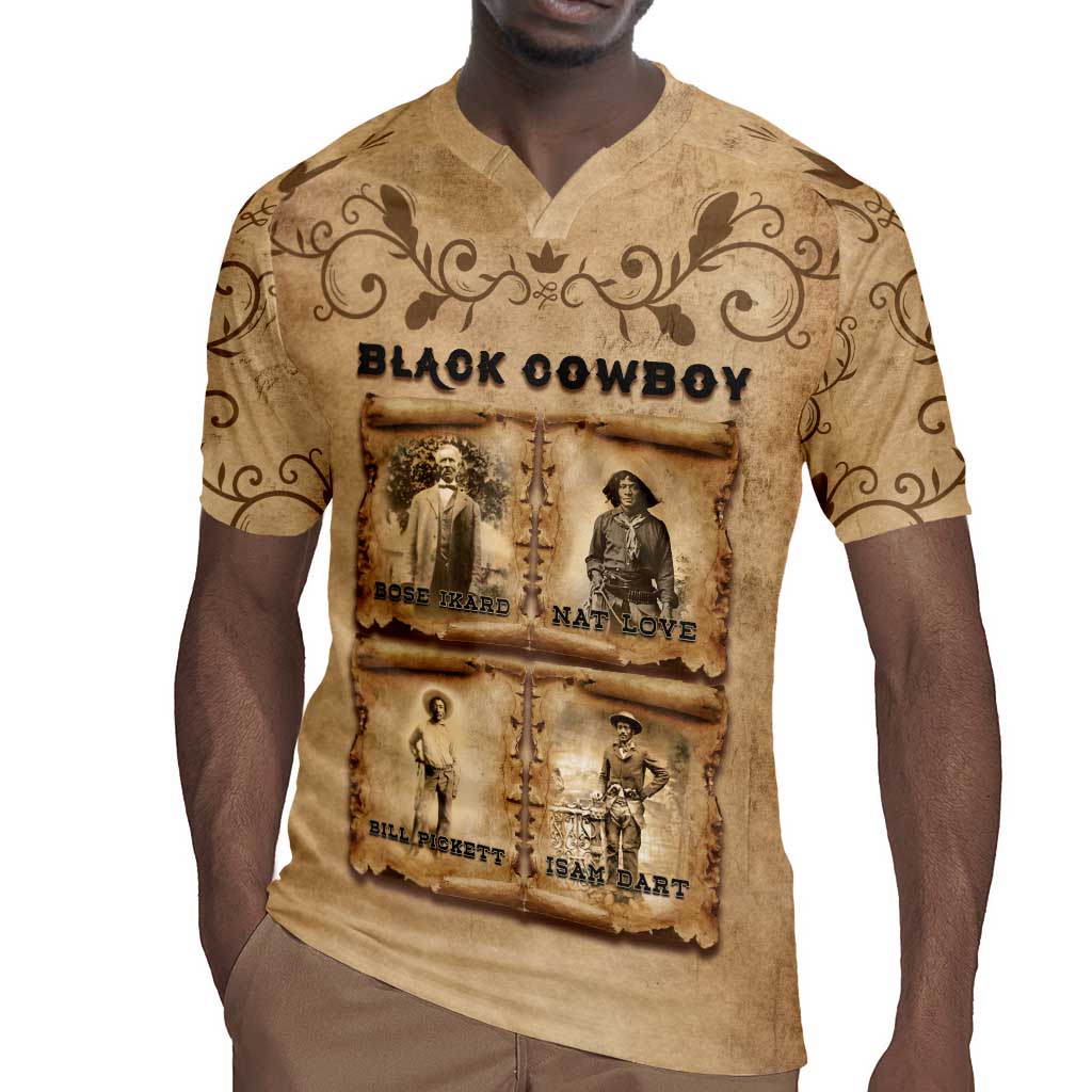 Black Cowboy Rugby Jersey African American Black History Western Grunge - African Pride