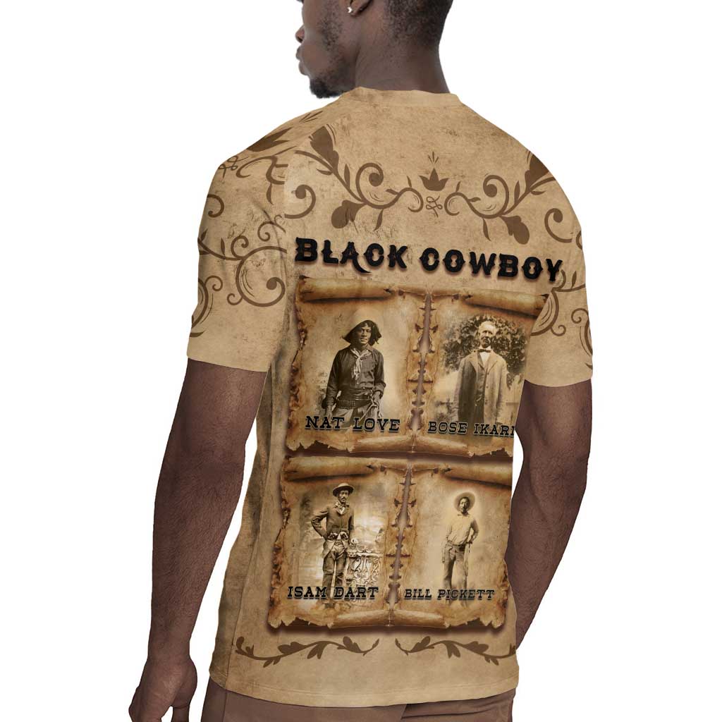 Black Cowboy Rugby Jersey African American Black History Western Grunge - African Pride