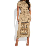 Black Cowboy Short Sleeve Bodycon Dress African American Black History Western Grunge - African Pride