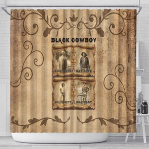 Black Cowboy Shower Curtain African American Black History Western Grunge - African Pride