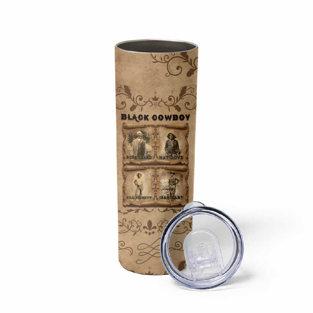 Black Cowboy Skinny Tumbler African American Black History Western Grunge - African Pride