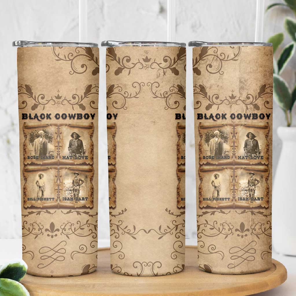 Black Cowboy Skinny Tumbler African American Black History Western Grunge - African Pride