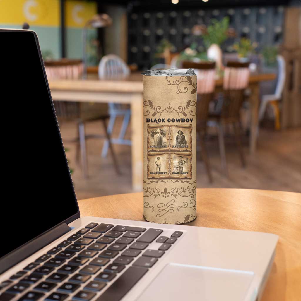 Black Cowboy Skinny Tumbler African American Black History Western Grunge - African Pride