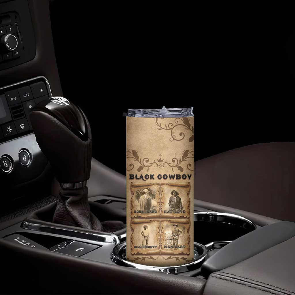 Black Cowboy Skinny Tumbler African American Black History Western Grunge - African Pride