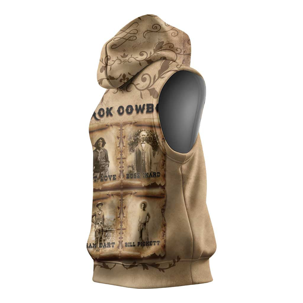 Black Cowboy Sleeveless Hoodie African American Black History Western Grunge - African Pride
