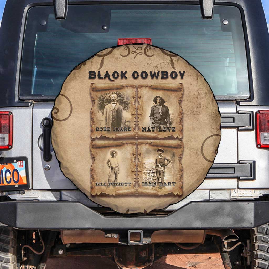 Black Cowboy Spare Tire Cover African American Black History Western Grunge - African Pride