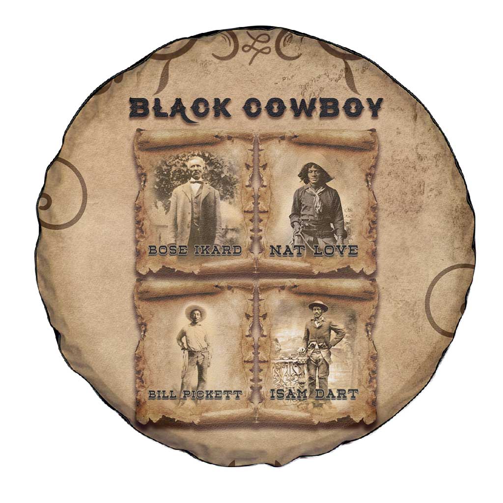 Black Cowboy Spare Tire Cover African American Black History Western Grunge - African Pride