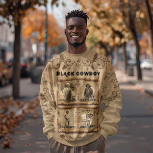 Black Cowboy Sweatshirt African American Black History Western Grunge - African Pride