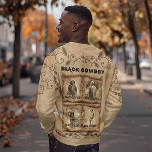Black Cowboy Sweatshirt African American Black History Western Grunge - African Pride