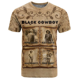Black Cowboy T shirt African American Black History Western Grunge - African Pride