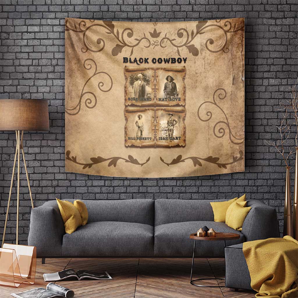 Black Cowboy Tapestry African American Black History Western Grunge - African Pride