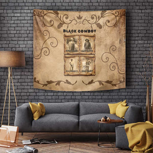 Black Cowboy Tapestry African American Black History Western Grunge - African Pride