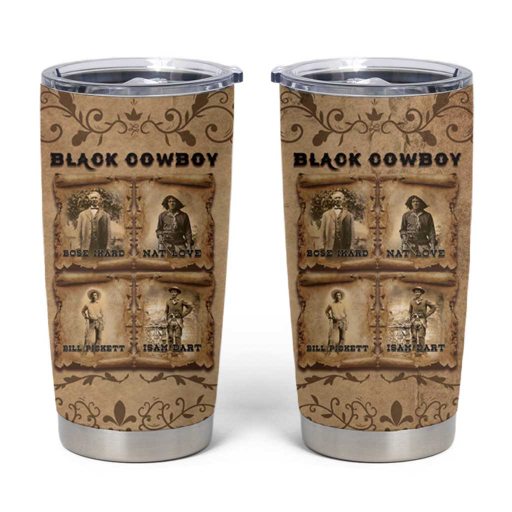 Black Cowboy Tumbler Cup African American Black History Western Grunge - African Pride