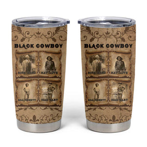 Black Cowboy Tumbler Cup African American Black History Western Grunge - African Pride