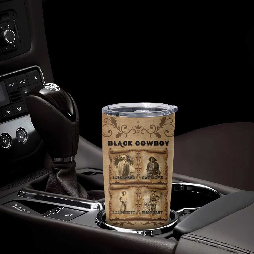 Black Cowboy Tumbler Cup African American Black History Western Grunge - African Pride