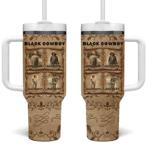 Black Cowboy Tumbler With Handle African American Black History Western Grunge - African Pride