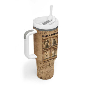 Black Cowboy Tumbler With Handle African American Black History Western Grunge - African Pride