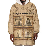 Black Cowboy Wearable Blanket Hoodie African American Black History Western Grunge - African Pride