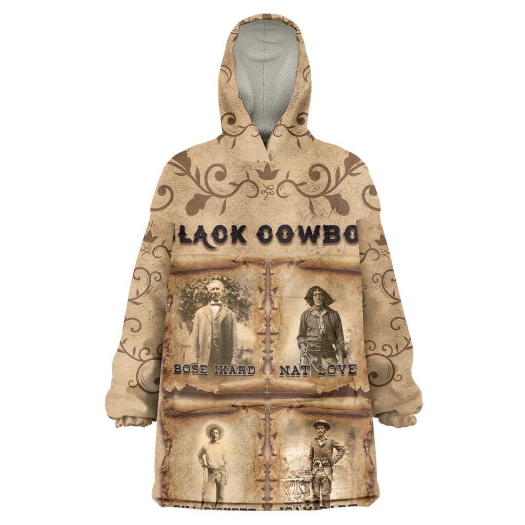 Black Cowboy Wearable Blanket Hoodie African American Black History Western Grunge - African Pride