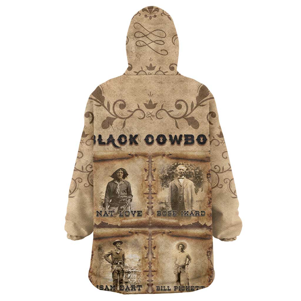 Black Cowboy Wearable Blanket Hoodie African American Black History Western Grunge - African Pride