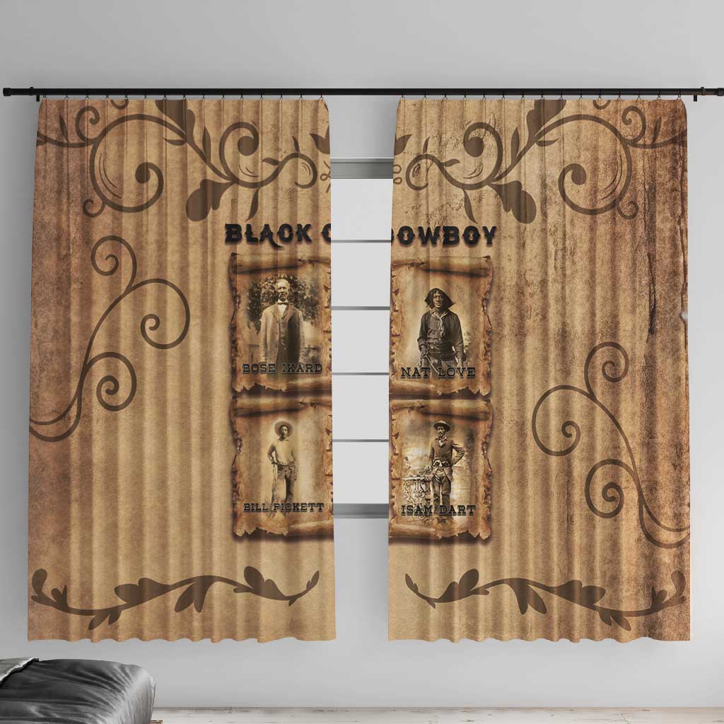 Black Cowboy Window Curtain African American Black History Western Grunge - African Pride